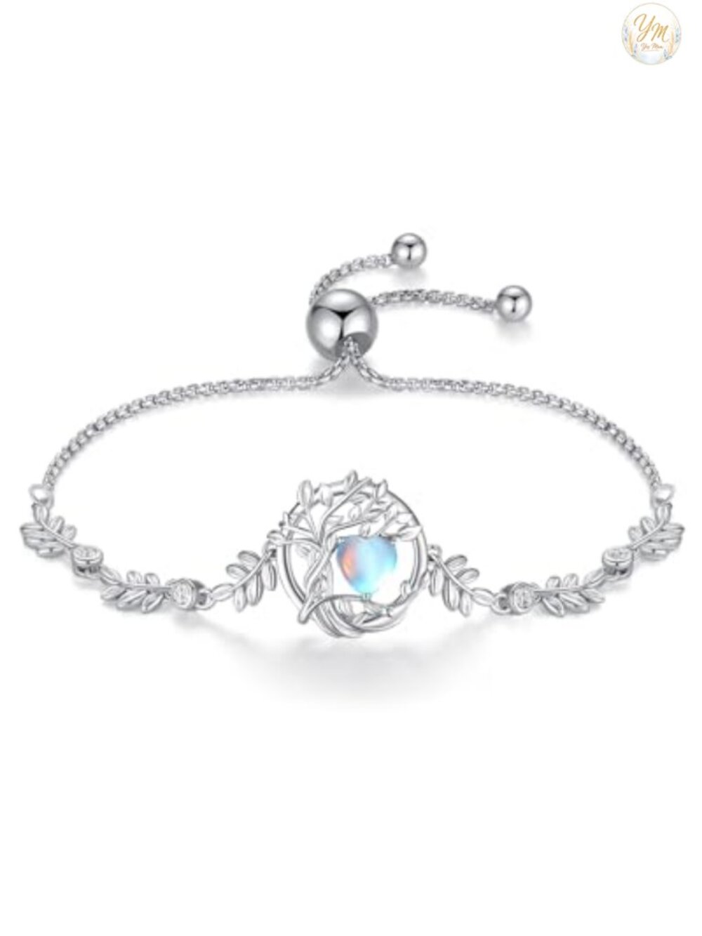 Sterling Silver Tree of Life Birthstone Bracelet Charm Chain Link Jewelry for